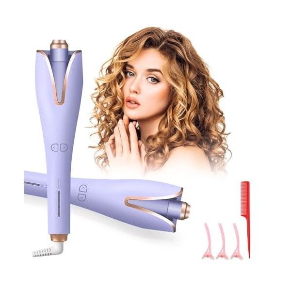 Fer à Friser Automatique, Anti-Emmêlement, Boucleur a Cheveux Céramique Avancée, Câble Anti-emmêlement Rotatif à 360° Aliment