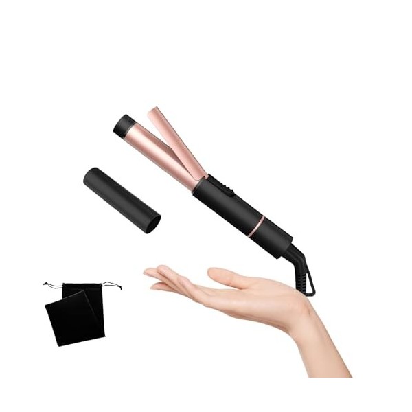 Mini Fer à friser, Fer à friser 25MM cheveux courts,Fer à friser de voyage 180℃, Mini Fer à friser en céramique, Petit Fer à 