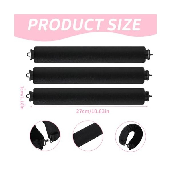 Fer à boucler sans chaleur 3 pièces Baguette à boucler sans chaleur Boucles en soie Ruban à boucler sans chaleur Coiffure DIY