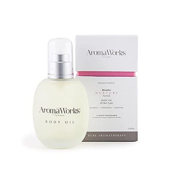 AromaWorks - Nurture Body Oil - Tous types de peaux - Relaxant - Réconfortant - Apaisant - Ingrédients naturels bio actifs - 