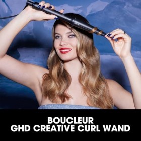 GHD - Coffret Noël Curve Creative Curl Wand - Boucleur Professionnel Noir , Peigne, Gant & Pochette inclus - Wavy & Ondulati