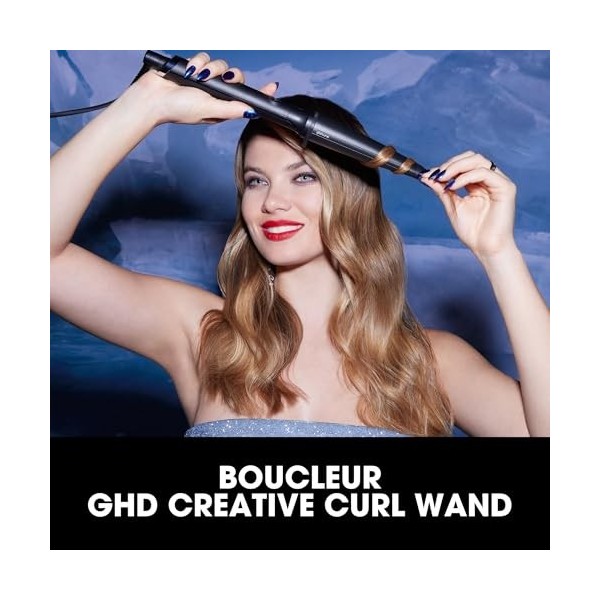 GHD - Coffret Noël Curve Creative Curl Wand - Boucleur Professionnel Noir , Peigne, Gant & Pochette inclus - Wavy & Ondulati