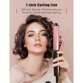 LANDOT Mini fer à friser 25 cm pour cheveux courts – Fer à friser double tension en céramique avec température réglable