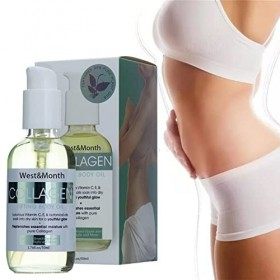 LEVABE Huile Collagène Corporelle,50 ML dhuile corporelle hydratante Facile à Absorber - Produit de Soin de la Peau pour Le 