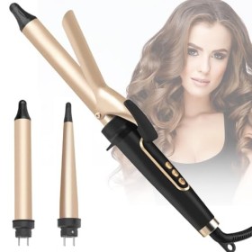 Bwaliffury Fer à Boucler 3 en 1, Boucleur à cheveux 25mm, Fer à friser avec pince à rouleaux, Multifonction Petites Boucles I