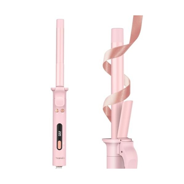 TERVIIIX Fer à boucler rotatif automatique 19mm, Fers à friser pour petites boucles, long cylindre infusé dhuile dargan et 