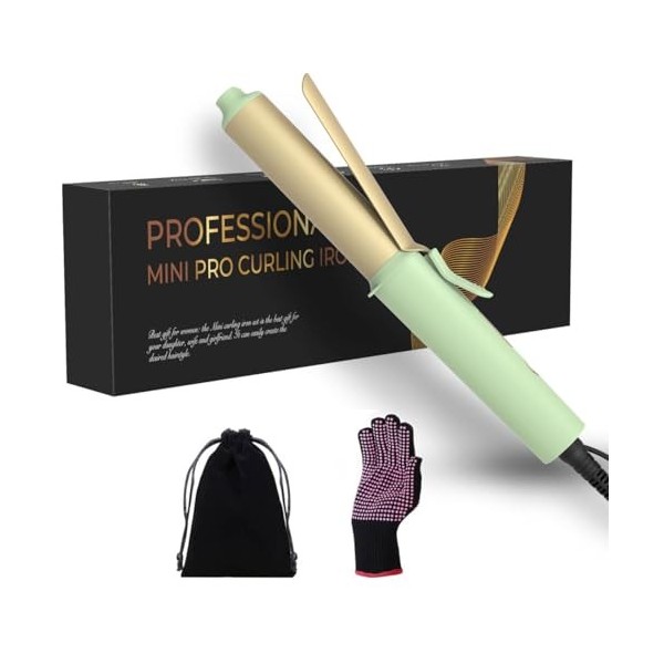 Boucleur à cheveux, Mini Fer a Boucler 25 mm Pour Cheveux Courts avec 3 Température Réglables PTC 10S chauffage rapide Taille