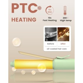 Boucleur à cheveux, Mini Fer a Boucler 25 mm Pour Cheveux Courts avec 3 Température Réglables PTC 10S chauffage rapide Taille