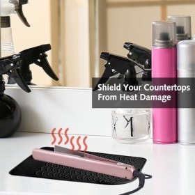 Tapis en silicone résistant à la chaleur pour fer à lisser, fer à friser, fer à friser, multifonction antidérapant pour outil