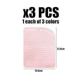 Paquet De 3 Coussinets De Fer À Friser Résistants À La Chaleur, Coussinets Antidérapants Pour Fer À Cheveux, Coussinets En Si