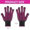DHWEKU 2 Paires Gant Résistant à la Chaleur pour la Coiffure, Gants de Protection avec points en silicone, Gant Anti Chaleur 