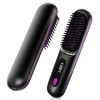 Brosse Lissante Sans Fil, Portable Mini Lisseur, 3 Réglages de Température, Anti-Brûlure, Brosse Chauffante Sans Fil, Brosse 