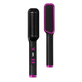 Brosse à lisser, peigne à lisser en céramique à chauffage rapide, fer et brosse à cheveux 2 en 1, anti-brûlure, chauffage rap