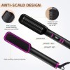 Brosse à lisser, peigne à lisser en céramique à chauffage rapide, fer et brosse à cheveux 2 en 1, anti-brûlure, chauffage rap
