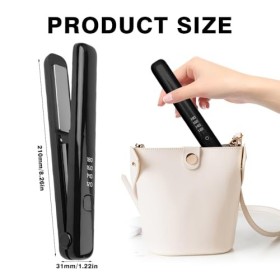 XPJBKC Mini Lisseur Sans Fil, Lisseur Boucleur Cheveux 2 en 1, Lisseur Cheveux Sans Fil, Mini Lisseur Cheveux Court, Lisseur 