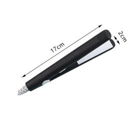 Mini fer à lisser 2 en 1 noir - Barre de curling droite - Plaque chauffante en céramique - Fer à boucler plat portable en cér