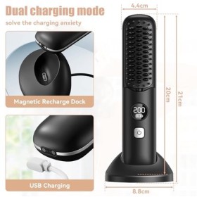 worahroe Brosse Lissante pour Cheveux, Lisseur Mini Lisseur de Cheveux à Ions Négatifs, Fer à Lisser Peigne Chauffant Peigne 