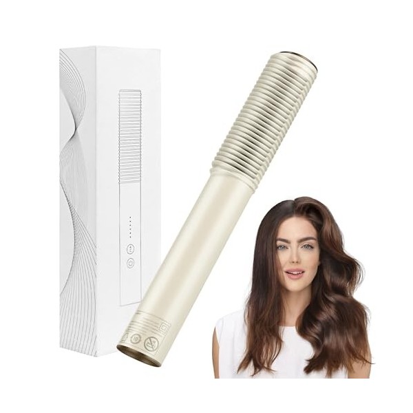 Brosse Lisseur et Boucler Cheveux Ionique, Banaone 2 en 1 Professionnels Hair Straightener Brush avec Protection Anti-Brûlure