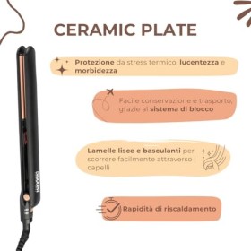 DIGIQUEST Ceramic Plate Fer à lisser - Or Rose et Noir
