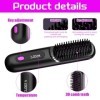 KBIBCK Brosse Lissante Pour Cheveux,Brosse à lisser Bella,Lisseur Cheveux Sans Fil,Brosse avec ÉCran 3 Température Réglable C