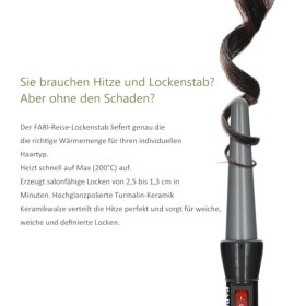 Bâton de bouclage et fer à lisser mini 2 en 1, Kit avec bâton de bouclage en céramique tourmaline et fer à lisser pour les ch