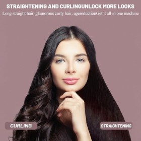 Lisseur professionnel 2 en 1, écran LCD recouvert de céramique 120-230 ℃, le chauffage ne prend que 20 secondes, idéal pour l