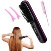 Brosse à lisser sans fil, peigne portable à chauffage rapide, rechargeable de type C, fer à lisser de voyage avec 3 réglages 