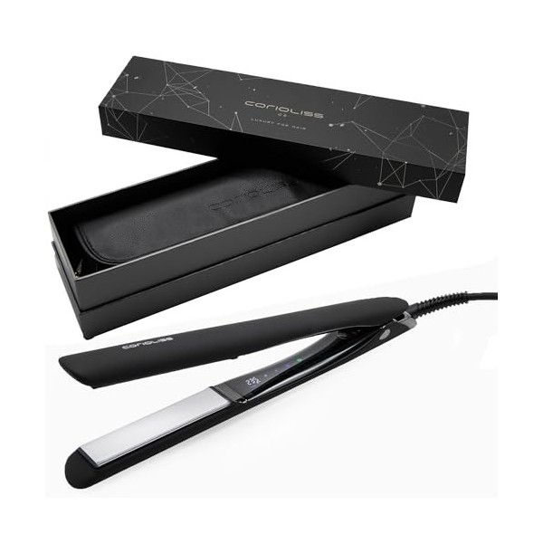 Corioliss C5 | Fer à Lisser Professionnel | Plaques en titane | Parfait pour lisser et onduler | Jusquà 235º | Ionic | Black