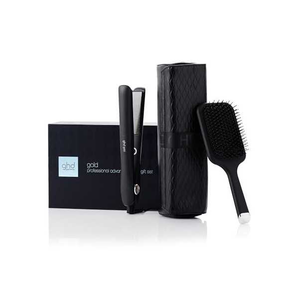 GHD - Styler Gold, Lisseur Cheveux Professionnel Bleu Glacier , Vanity inclus. Lisseur Boucleur, Coiffures Variées. Cheveux