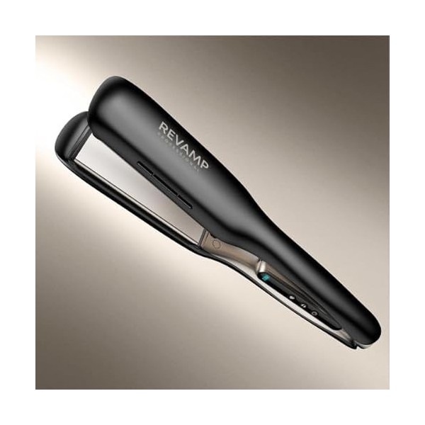 REVAMP Enigma Radiance Lisseur Ionique à Plaques Larges – Lisseur à Plaques Extra-Larges pour Coiffage en Un Seul Passage, De