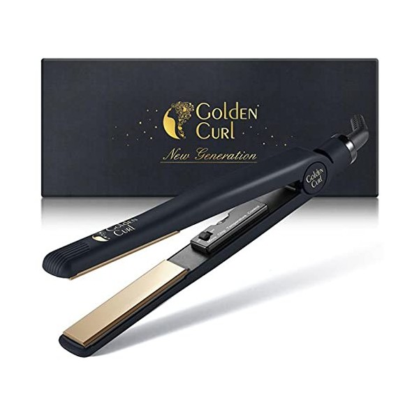 Golden Curl Lisseur Fer a lisser Tourmaline Professionnelle, 2 en 1, Lissante, Curly Hair Waves, Tranquillité 5 ans, pour des