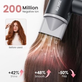 Sèche-Cheveux, 110 000 RPM Séchoir Ionique à Haute Vitesse pour Séchage Rapide, Sèche-Cheveux Professionnel Léger avec Diffus