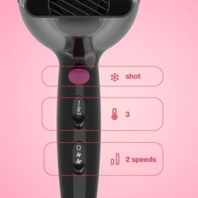 Solac - Sèche-Cheveux Fast 2200 Légère | Ultra Léger 340g | 2200W de Puissance | 3 Températures et 2 Vitesses | Bouton Air Fr