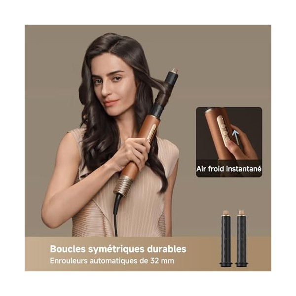 Dreame AirStyle Pro Sèche-cheveux, appareil de coiffure 7 en 1, séchage rapide, 2 enrouleurs, cheveux volumineux, brosse liss