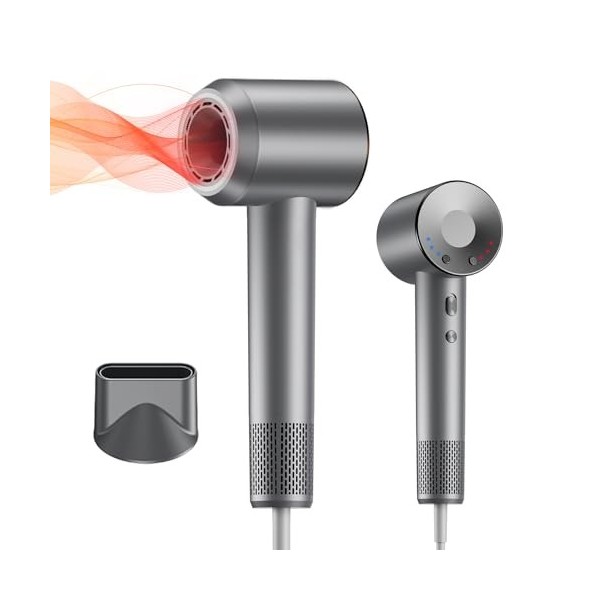 Journeyside Seche Cheveux Ionique,1600W Sèche-Cheveux Professionnel avec Buse Magnétique, 3 Vitesses 4 Températures, Protecti