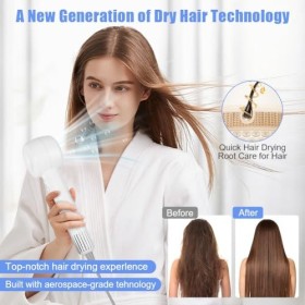 Flintronic Sèche Cheveux Professionnel, 500 Millions Dions Négatifs Hair Dryer, 110 000 t/m Moteur Haute Vitesse, 3 Vitesses