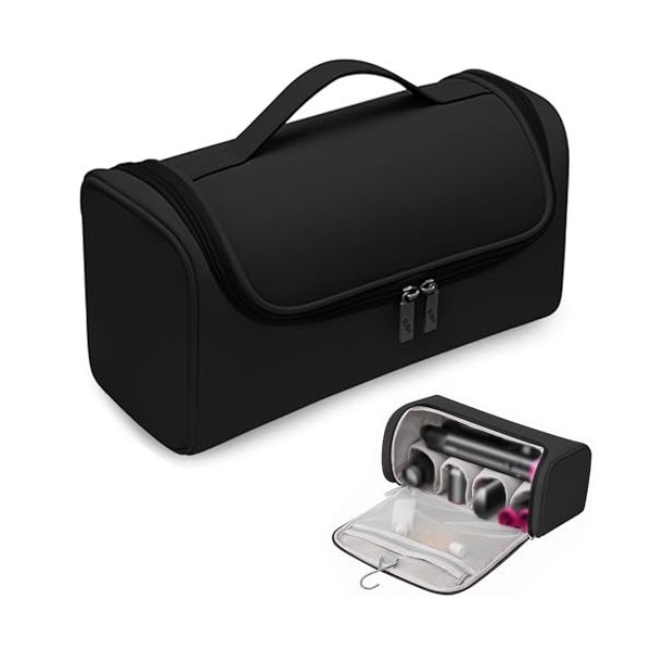 Linpr Sac de rangement de voyage pour sèche-cheveux Dyson, étui de voyage avec crochet, bigoudi et organisateur daccessoires
