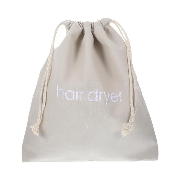 Minkissy Sac de rangement pour sèche-cheveux avec cordon de serrage pour maison, hôtel, chambre damis Gris clair
