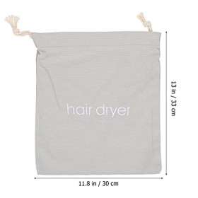 Minkissy Sac de rangement pour sèche-cheveux avec cordon de serrage pour maison, hôtel, chambre damis Gris clair