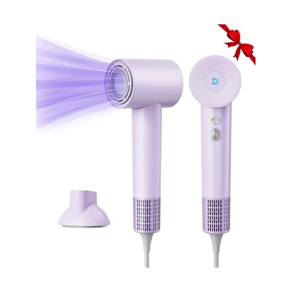 Seche Cheveux, 110 000 tr/min à Moteur Sans Balai, 500 Millions Sèche Cheveux Ionique Négatifs, Soin des Cheveux, Séchage Rap