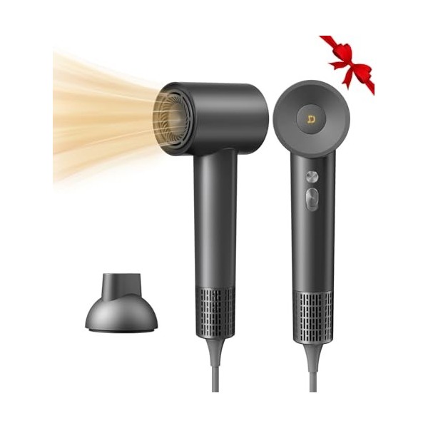 Seche Cheveux, 110 000 tr/min à Moteur Sans Balai, 500 Millions Sèche Cheveux Ionique Négatifs, Soin des Cheveux, Séchage Rap