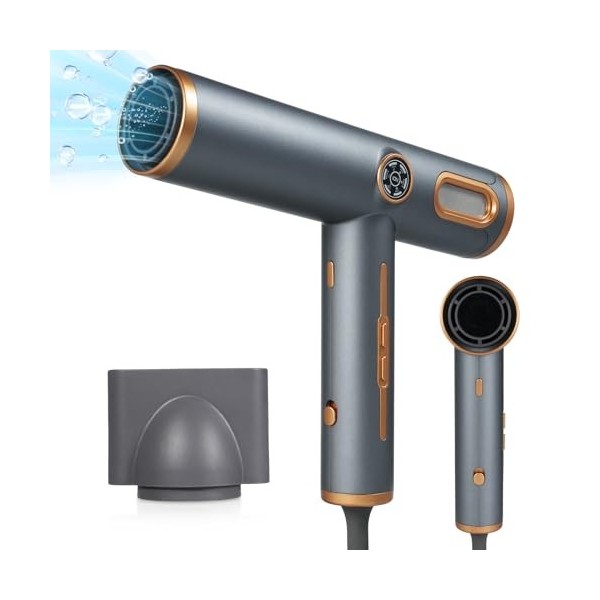 Layhou Seche Cheveux, Sèche-Cheveux Professionnel ionique séchoir 1 buse de Coiffure, 3 températures/3 Vitesses, Affichage LE