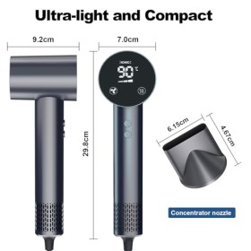 Seche Cheveux Ionique Négatif,1500W Seche Cheveux Grande Vitesse Professionnel,4 températures et 3 vitesses Sèche Cheveux,300