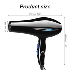 Sèche-cheveux professionnel avec diffuseur, 6 pièces de sèche-cheveux avec 2 vitesses et 3 réglages de chaleur, adapté aux sa