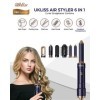 UKLISS Airstyler Seche Cheveux 6 IN 1, Brosses électriques et Soufflantes, 1000w Brosse Chauffante, Seche Cheveux Boucleur, B