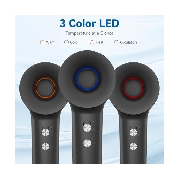 TQQ Seche Cheveux Professionnel, 200 Millions ionique Négatifs, Moteur Haute Vitesse 110000 TR/Min, 57dB Faible Bruit Sèche C