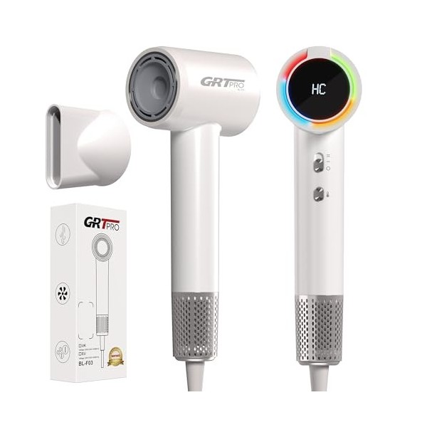 Seche Cheveux Professionnel Ionique 2200W Mini Sèche Cheveux Silencieux 200 Millions Dions Négatifs - 340g Compact et Léger