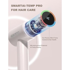 Seche Cheveux Professionnel Ionique 2200W Mini Sèche Cheveux Silencieux 200 Millions Dions Négatifs - 340g Compact et Léger 