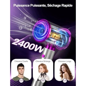 DMTIVMG Seche Cheveux 2400W Sèche Cheveux Professionnel Hair Dryer Puissant Froid Chaud 3 Températures 2 Vitesses 1 Diffuseur