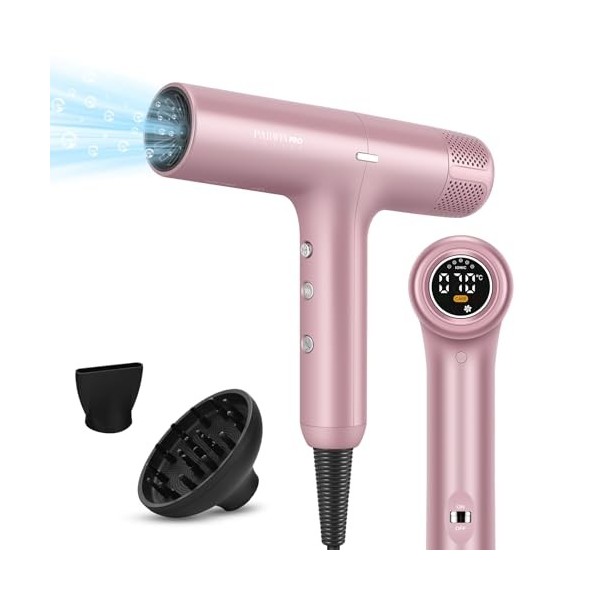 PARWIN PRO BEAUTY Sèche-cheveux ionique unique moteur sans balais de 110 000 tr/min à faible bruit microfiltre innovant diffu